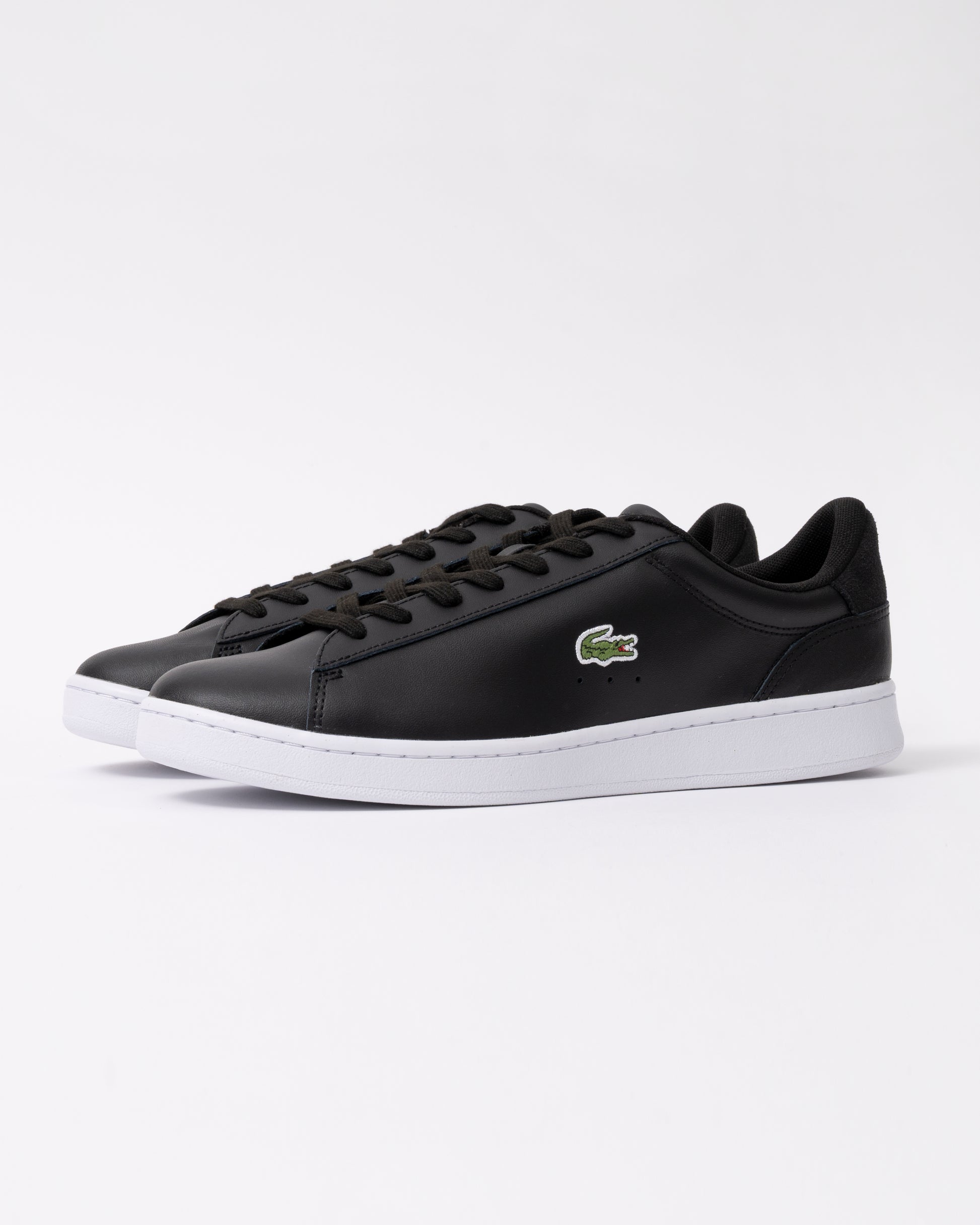 Lacoste Carnaby Leather Mens Trainers in Black-White 312