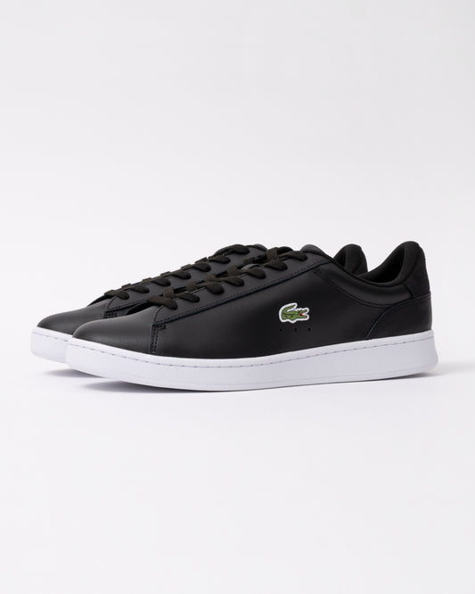 Lacoste Carnaby Leather Mens Trainers in Black-White 312
