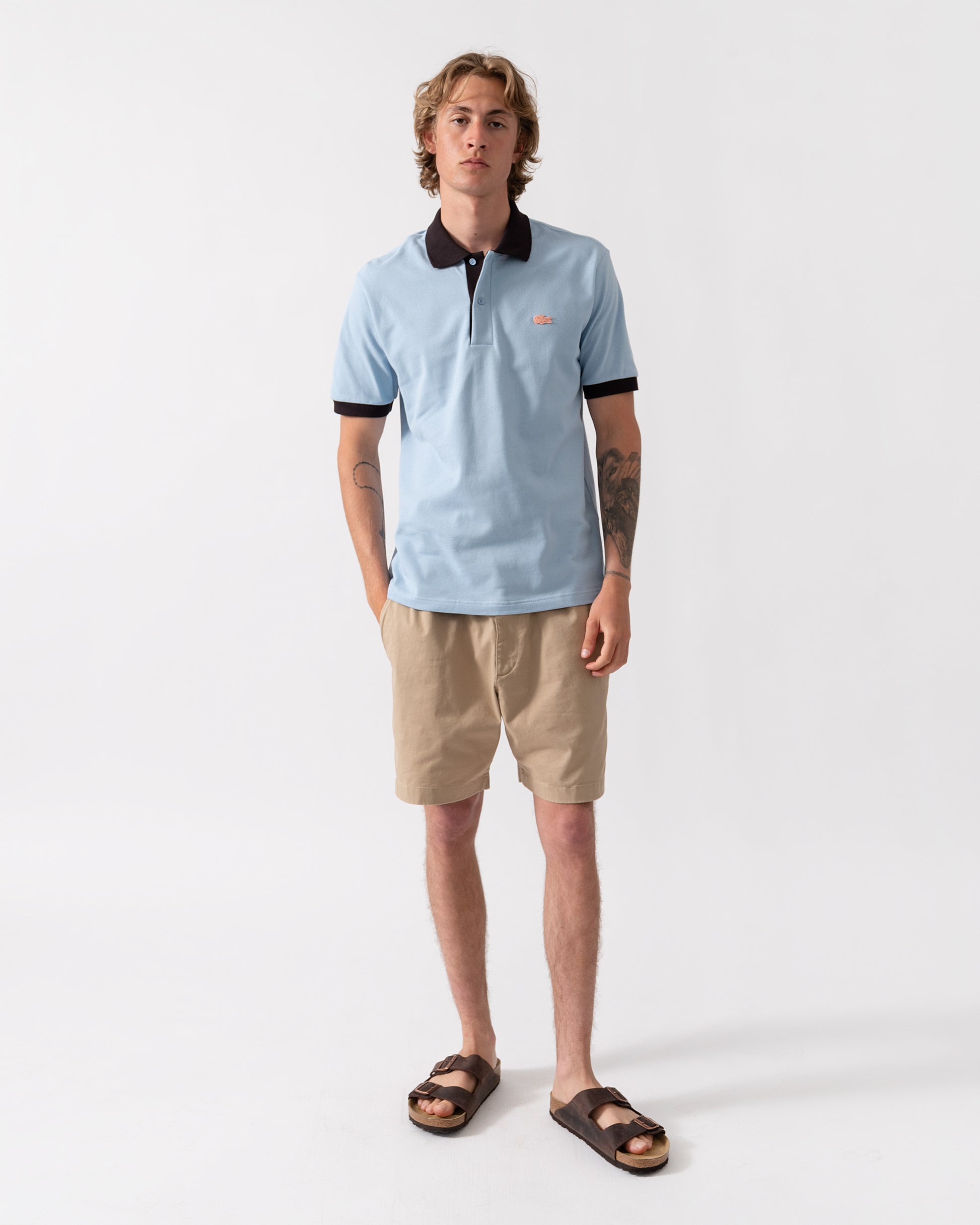 Lacoste Classic Fit Short Sleeve Mens Piqué Polo - Chambray/Buffalo 4I3