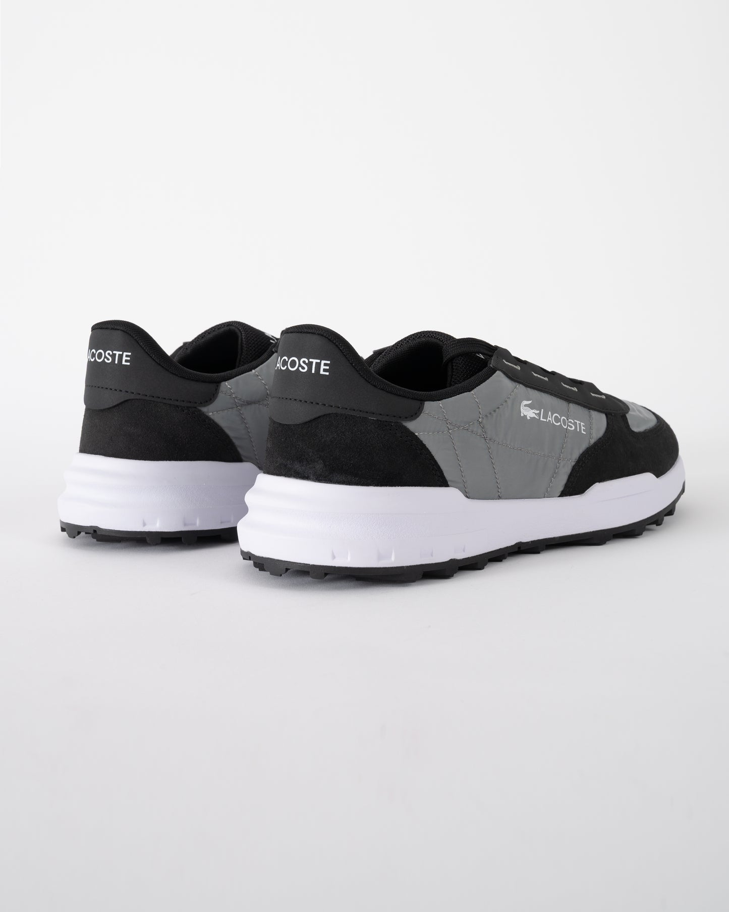 back of Lacoste Elite Active Evo Mens Trainers in Black and White