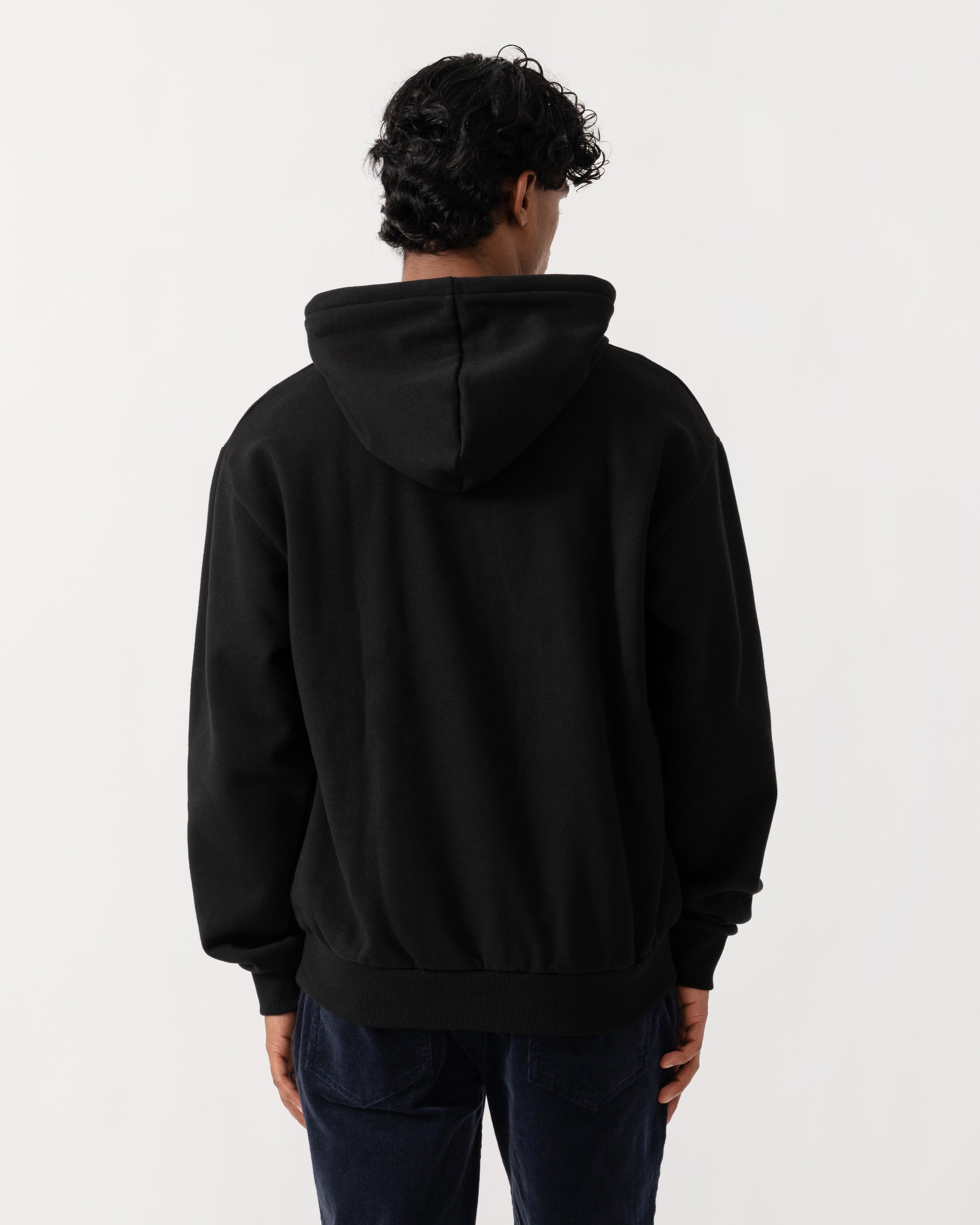 Back of Lacoste Fleece Mens Classic Fit Hoodie - Black 031