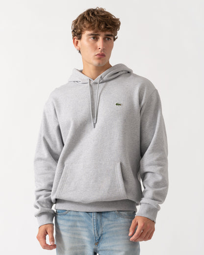 Lacoste Fleece Mens Classic Fit Hoodie - Grey Chine CCA
