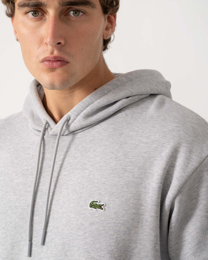 Lacoste Fleece Mens Classic Fit Hoodie - Grey Chine CCA