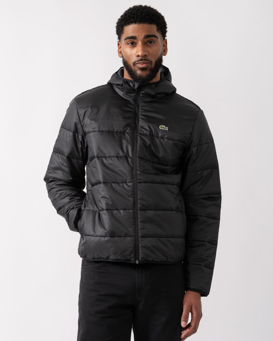 Lacoste Lightweight Colorblock Mens Puffed Jacket in Black