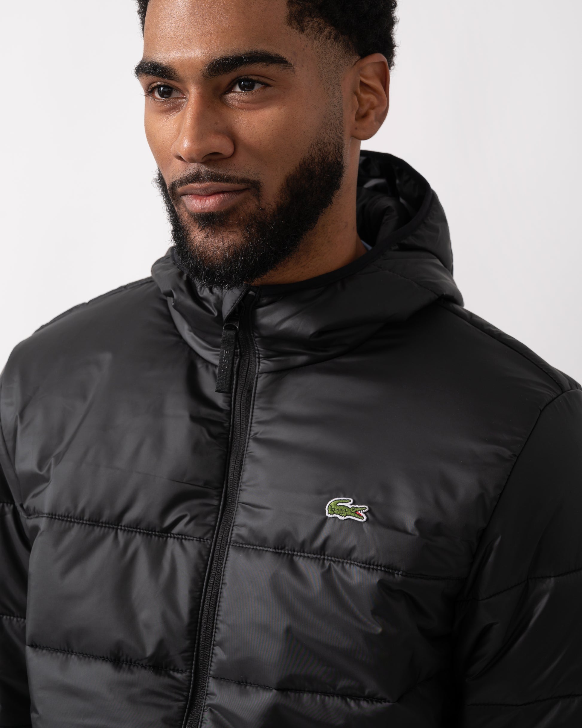 Lacoste Lightweight Colorblock Mens Puffed Jacket - Black/Black C31 - CHO - Designer Mens Padded Jackets