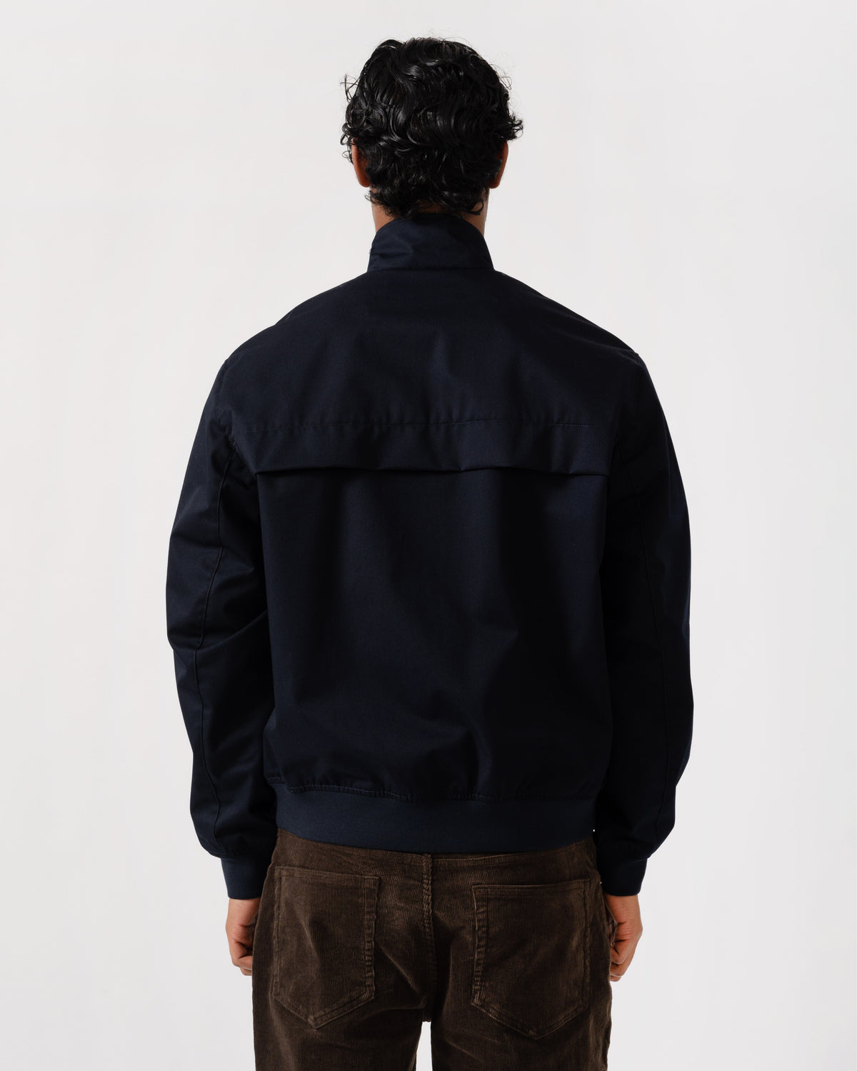Back of the Lacoste Lightweight Water-Repellent Twill Mens Harrington Jacket - Abysm HDE
