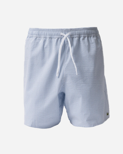 front of Lacoste Mens Swimming Shorts in White-Aphylla