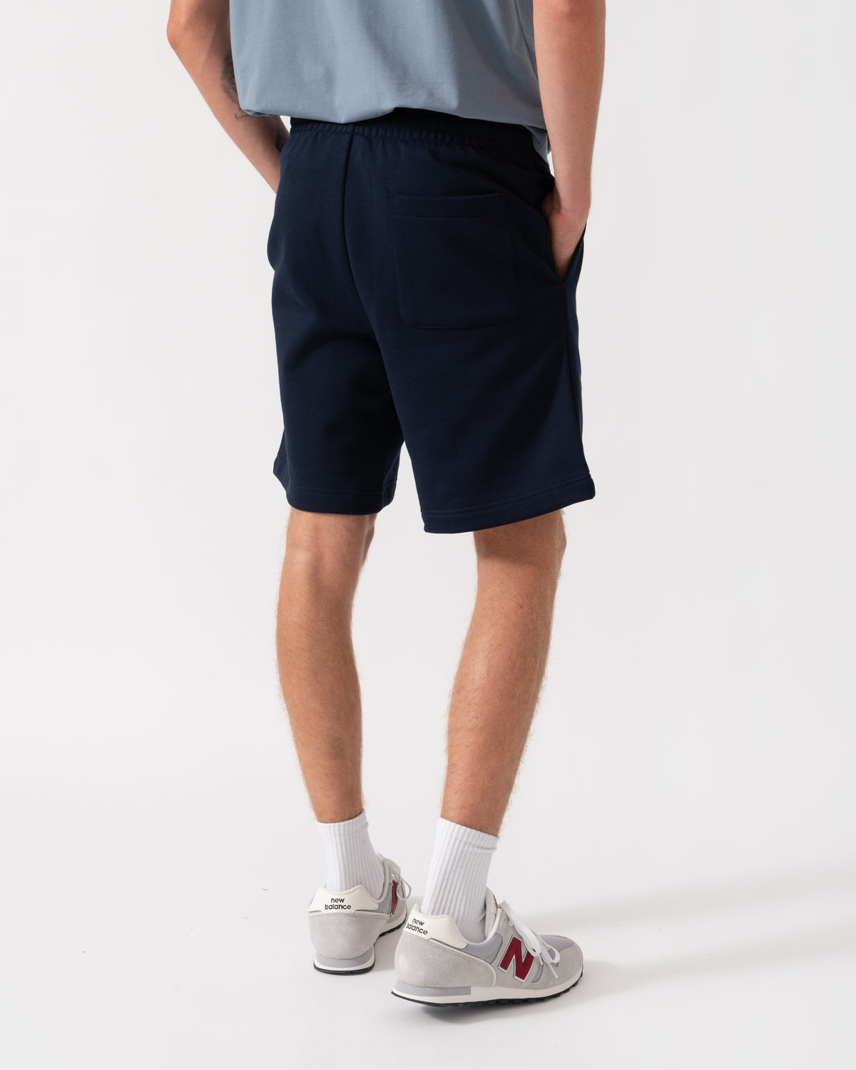 Back of the Lacoste Regular Fit Mens Fleece Shorts - Blue Marine 166