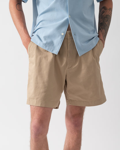 front of model wearing Lacoste Relaxed Fit Mens Stretch Cotton Shorts in Viennese 02S