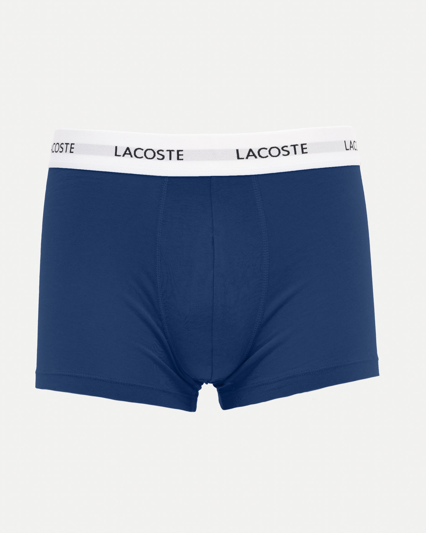 Lacoste 3-Pack Duo Waistband Stretch Cotton Mens Trunks - Methylene/Argentine Blue-Navy Blue 9CI