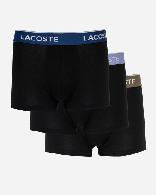 Lacoste 3-Pack Mens Trunks - Black/Delphinium-Olive-Methylene 94I