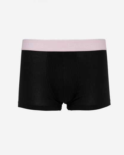 Lacoste 3-Pack Mens Trunks - Black/Flamingo-Ladybird-Black AIB