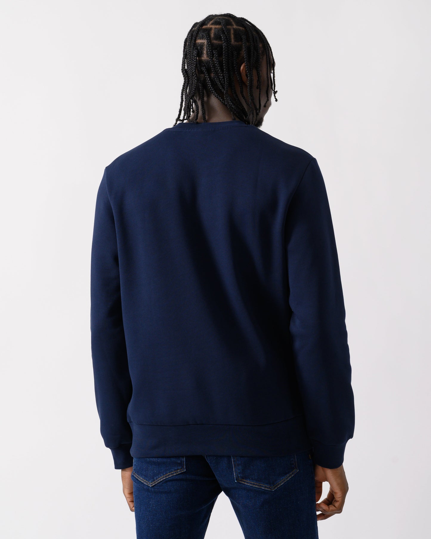 Lacoste Mens Crew Neck Fleece Sweatshirt - Navy Blue 166