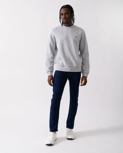 Lacoste Mens Crew Neck Fleece Sweatshirt - Silver Chine CCA