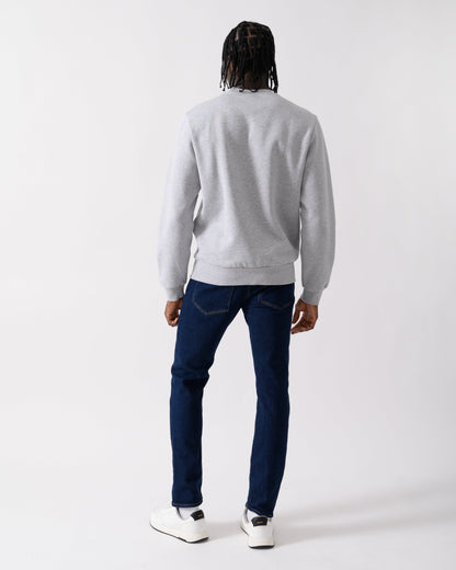 Lacoste Mens Crew Neck Fleece Sweatshirt - Silver Chine CCA