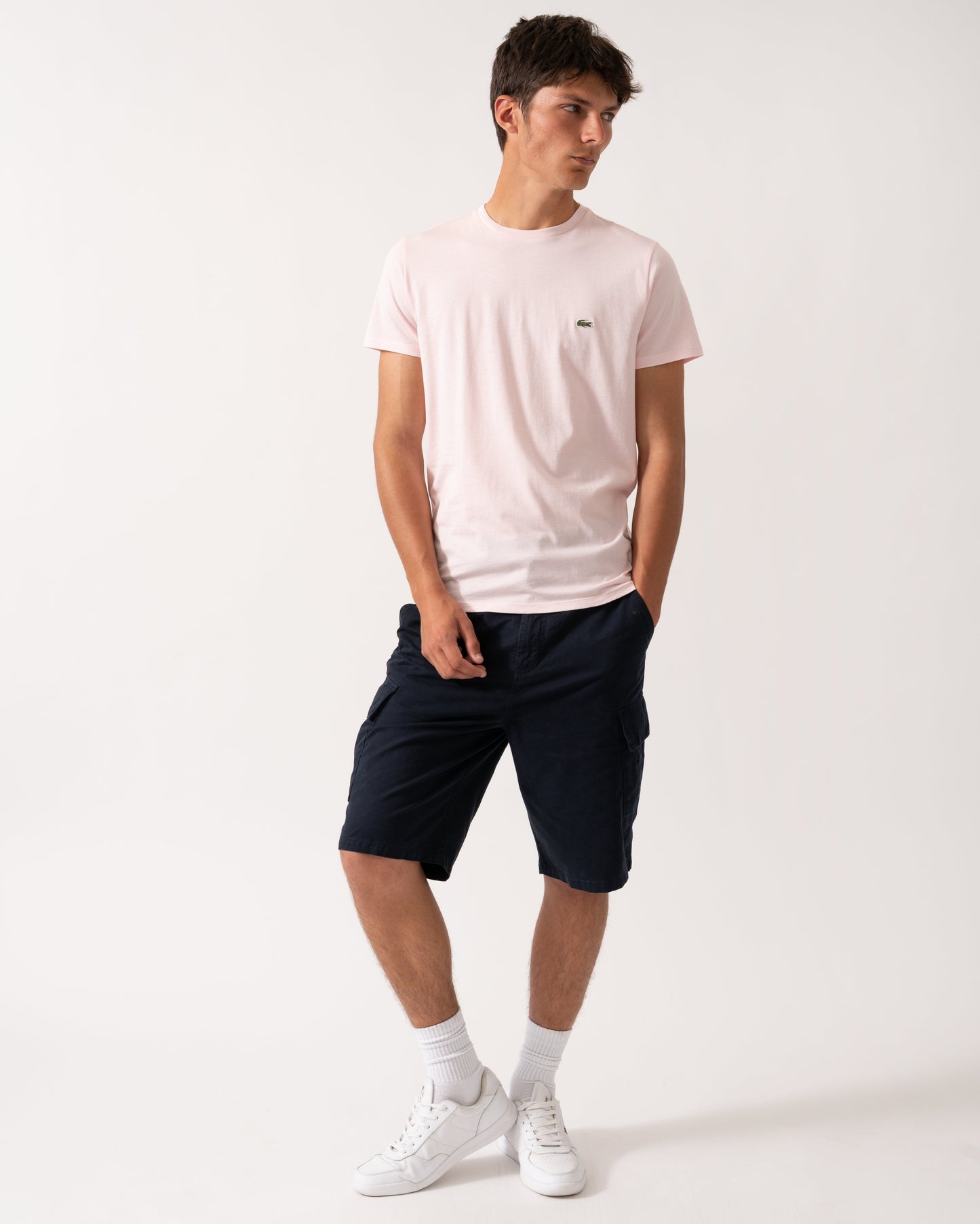 Lacoste Mens Crew Neck Pima Cotton Jersey T-Shirt - Flamingo T03