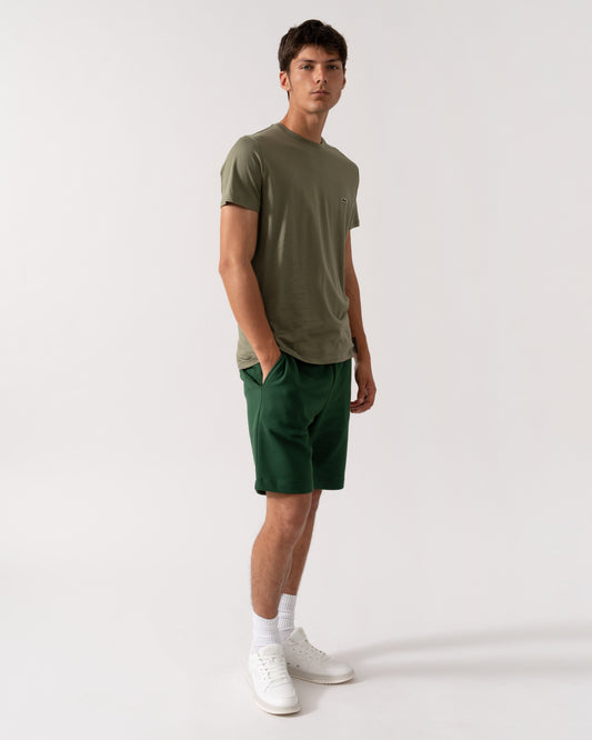 Lacoste Mens Crew Neck Pima Cotton Jersey T-Shirt - Khaki BMY