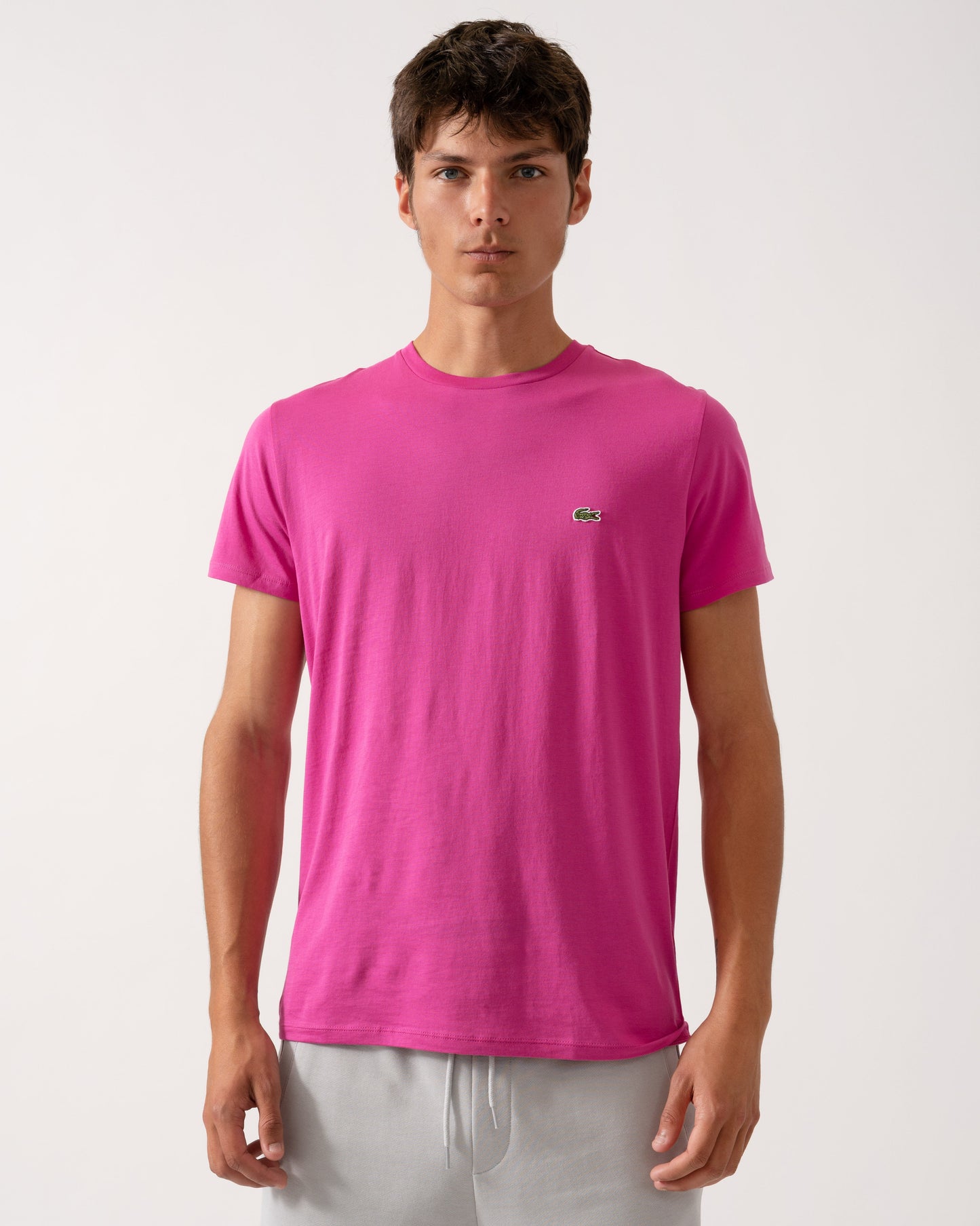 Lacoste Mens Crew Neck Pima Cotton Jersey T-Shirt - Malva I1L