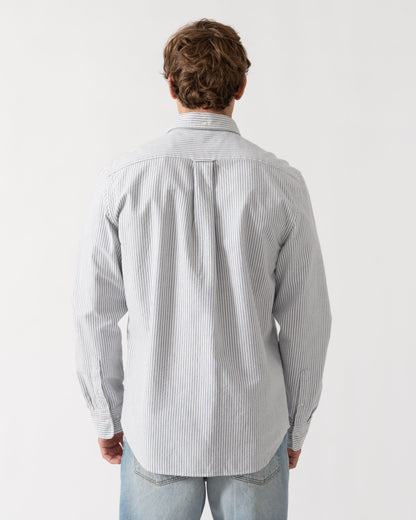 GANT Mens Regular Fit Brushed Oxford Stripe Shirt - 435 Crisp Blue | CHO | Designer Mens Long Sleeve Shirts