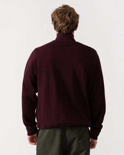 Back shot of Lacoste Mens Zippered Stand-Up Collar Cotton Sweatshirt - Chestnut Brown 3KE