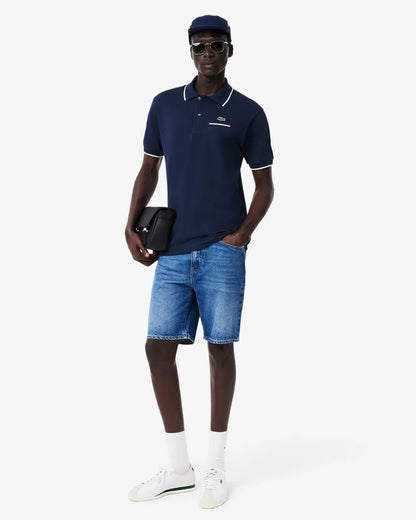 Lacoste Pocket Accent L.12.12 Mens Classic Fit Polo Shirt full length