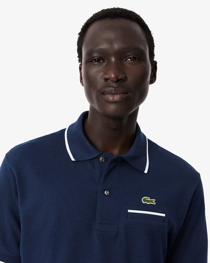 Lacoste Pocket Accent L.12.12 Mens Classic Fit Polo Shirt close up
