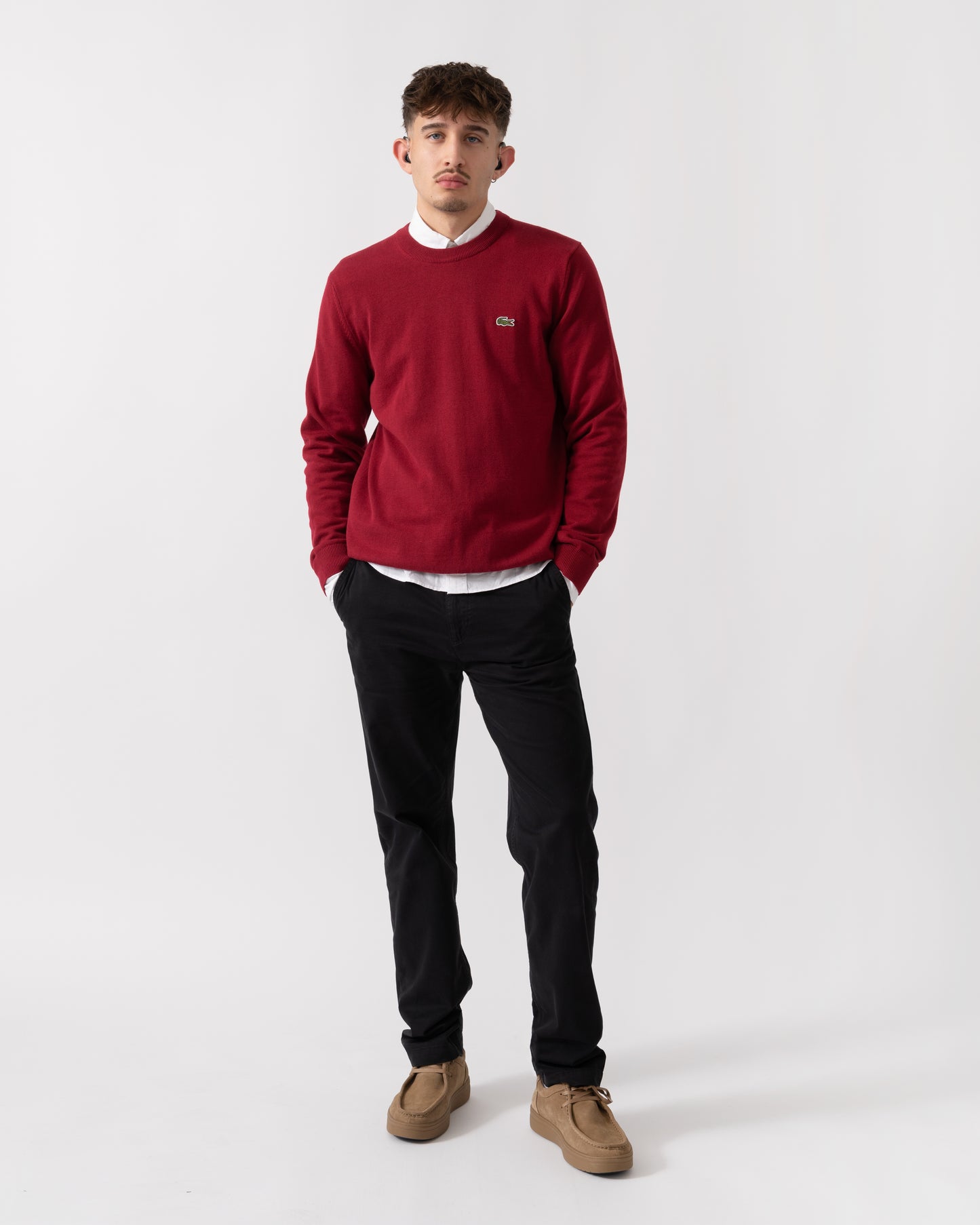 Lacoste Unisex Organic Cotton Sweater - Bordeaux 476