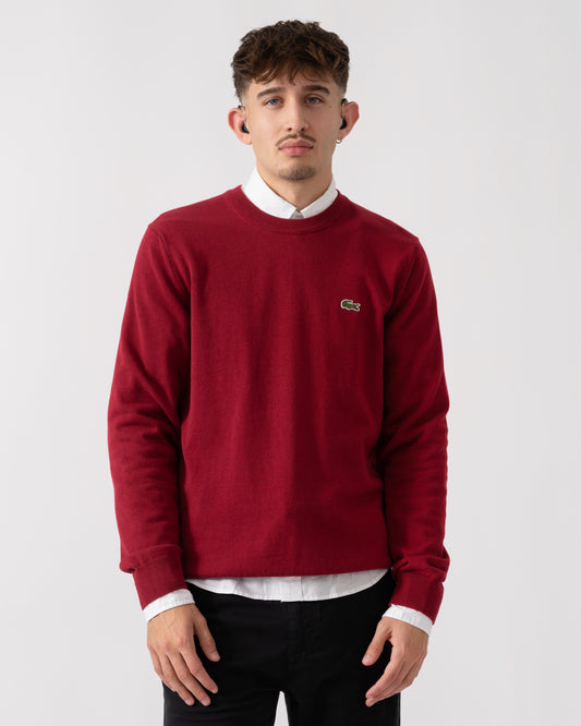 Lacoste Unisex Organic Cotton Sweater - Bordeaux 476