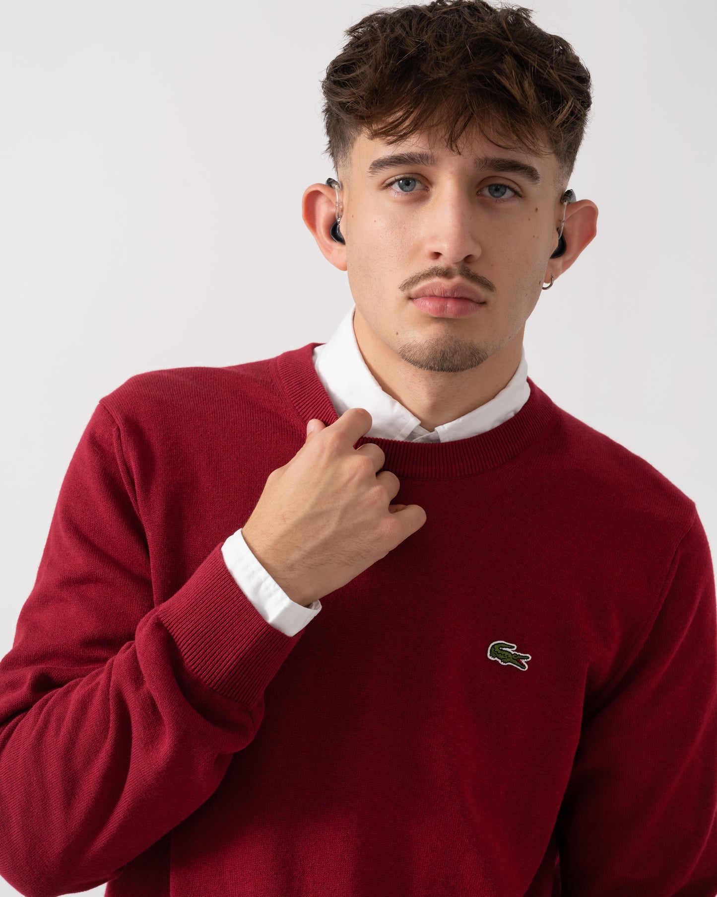 Lacoste Unisex Organic Cotton Sweater - Bordeaux 476