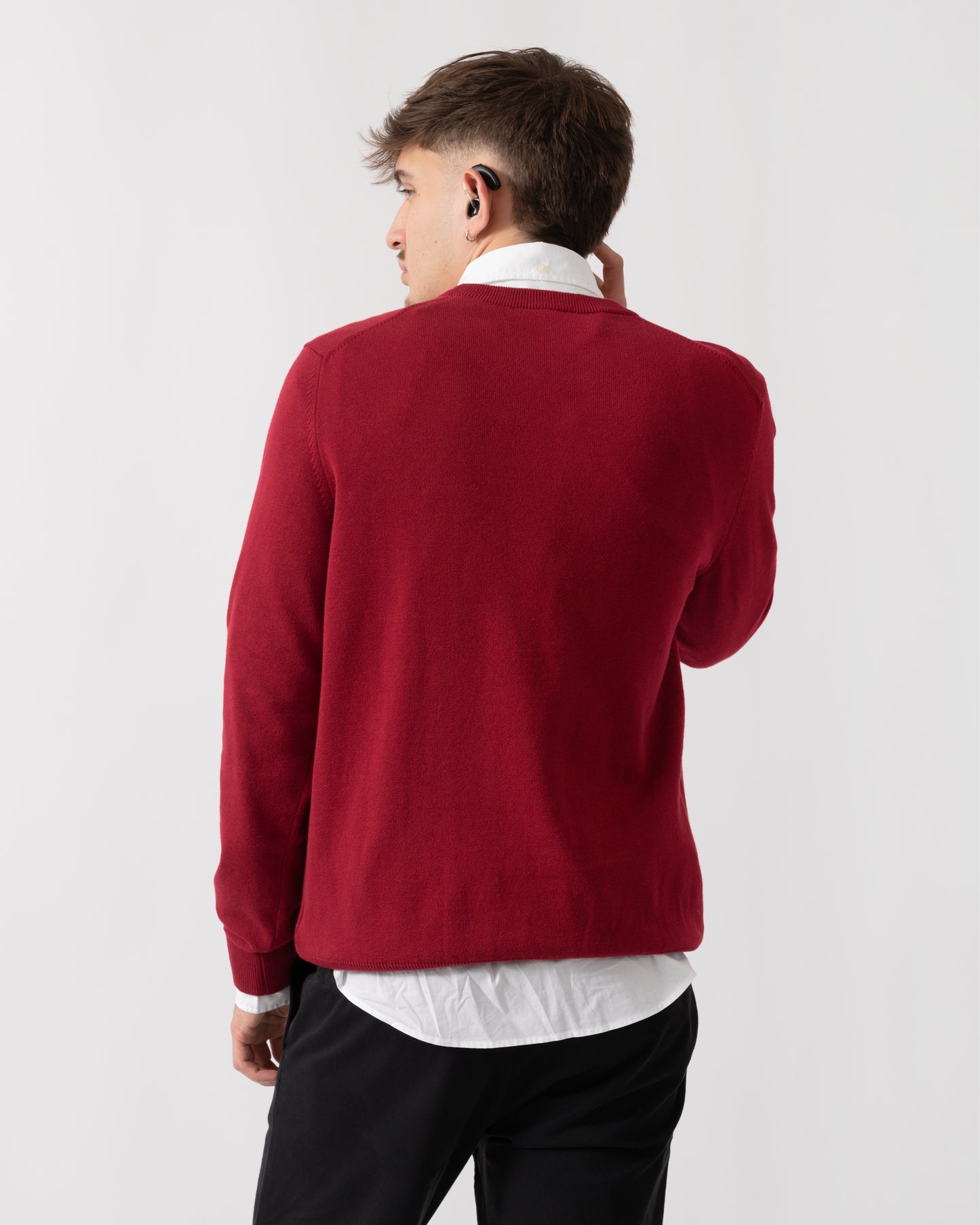 Lacoste Unisex Organic Cotton Sweater - Bordeaux 476
