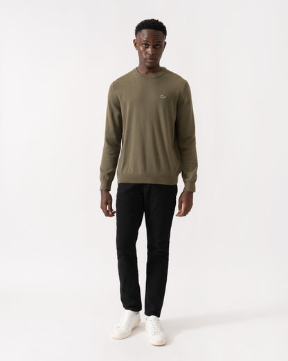 Lacoste Unisex Organic Cotton Sweater - Olive E9F