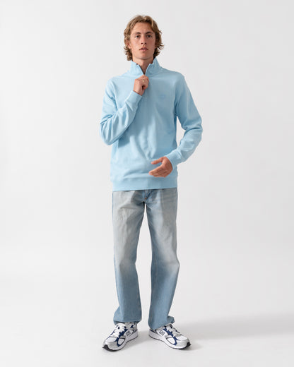Lyle & Scott Superfine Mens Quarter Zip Sweatshirt - Y075 Airy Blue