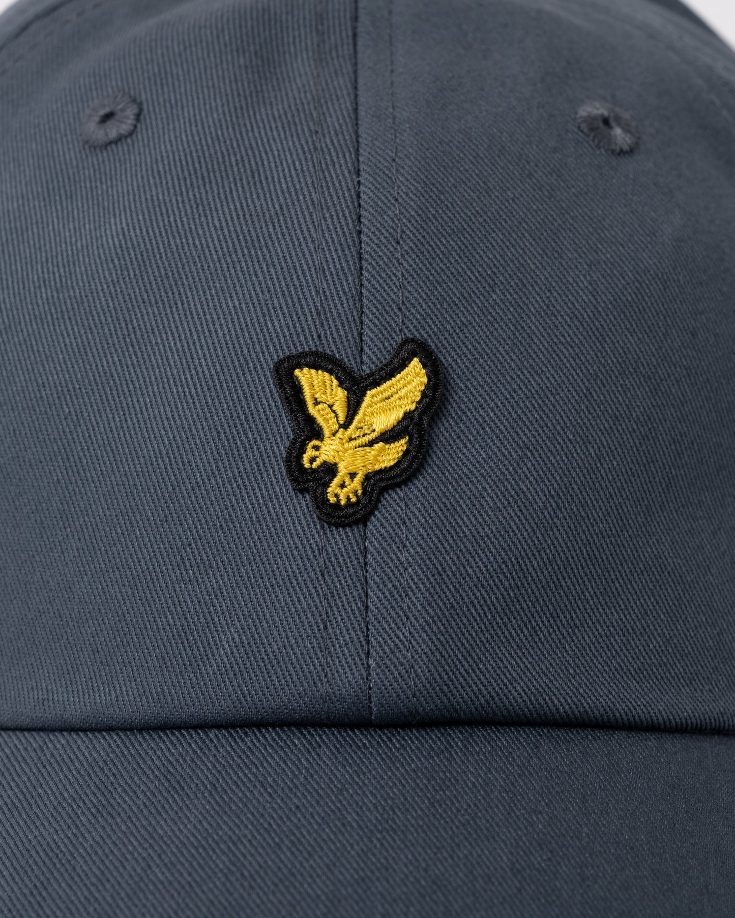 Lyle & Scott Baseball Cap - W635 Gunmetal - logo detail