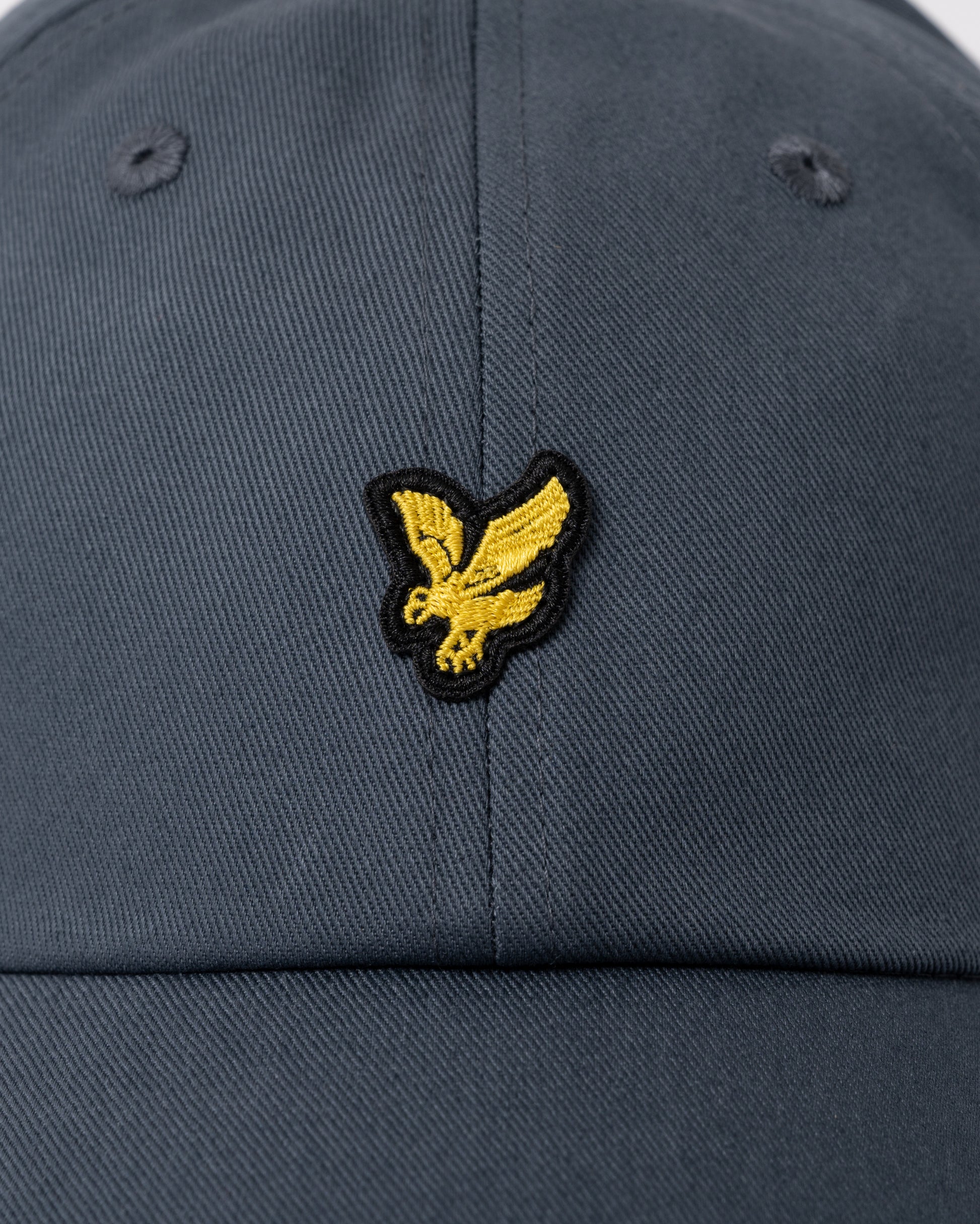 Lyle & Scott Baseball Cap - W635 Gunmetal - logo detail