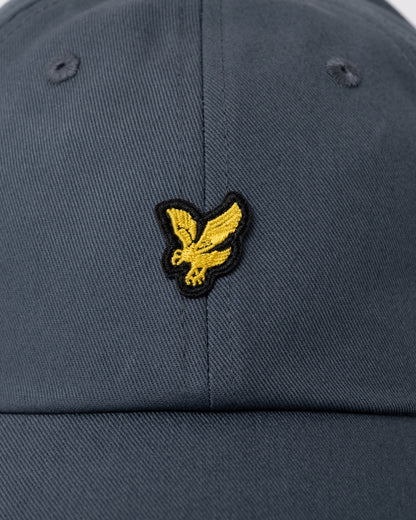 Lyle & Scott Baseball Cap - W635 Gunmetal - logo detail