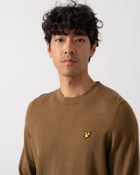 Lyle & Scott Cotton Merino Mens Crew Neck Jumper - X405 Wild Nettle