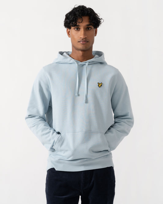 Front of Lyle & Scott Pullover Mens Hoodie - W596 Opal Blue