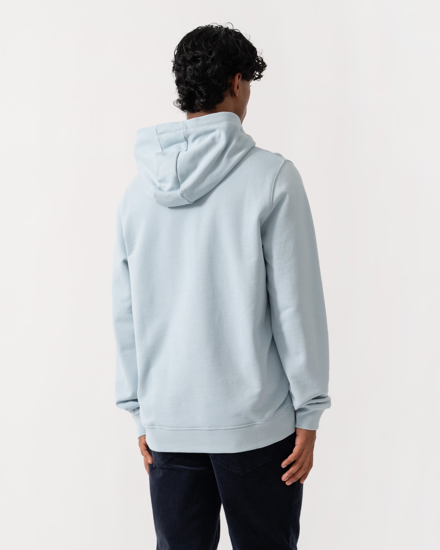 Back of Lyle & Scott Pullover Mens Hoodie - W596 Opal Blue