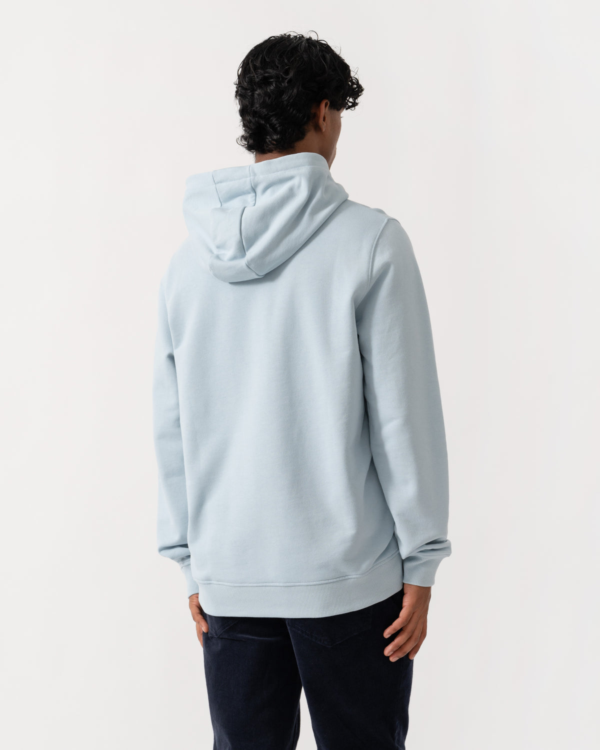 Back of Lyle & Scott Pullover Mens Hoodie - W596 Opal Blue