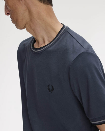 Fred Perry Mens Twin Tipped T-Shirt - Dark Airforce/Stockport Blue/Black 01B