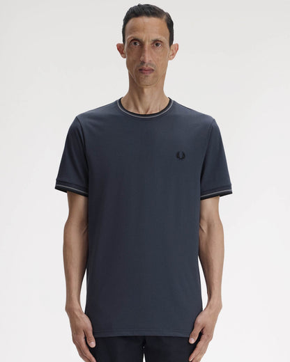 Fred Perry Mens Twin Tipped T-Shirt - Dark Airforce/Stockport Blue/Black 01B