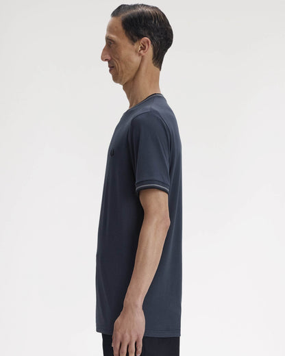 Fred Perry Mens Twin Tipped T-Shirt - Dark Airforce/Stockport Blue/Black 01B