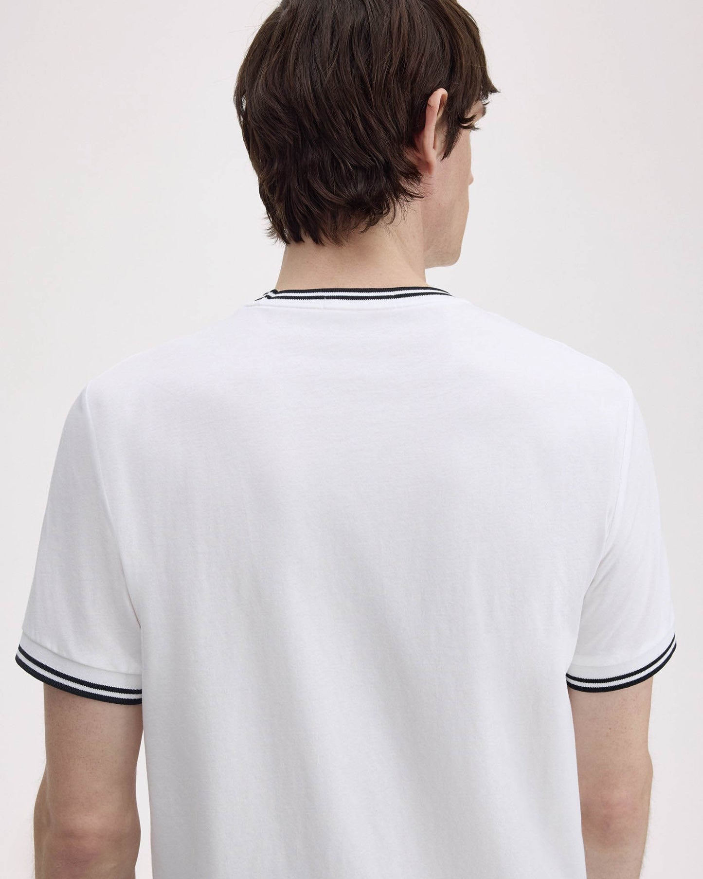 Fred Perry Mens Twin Tipped T-Shirt - White 100 back detail