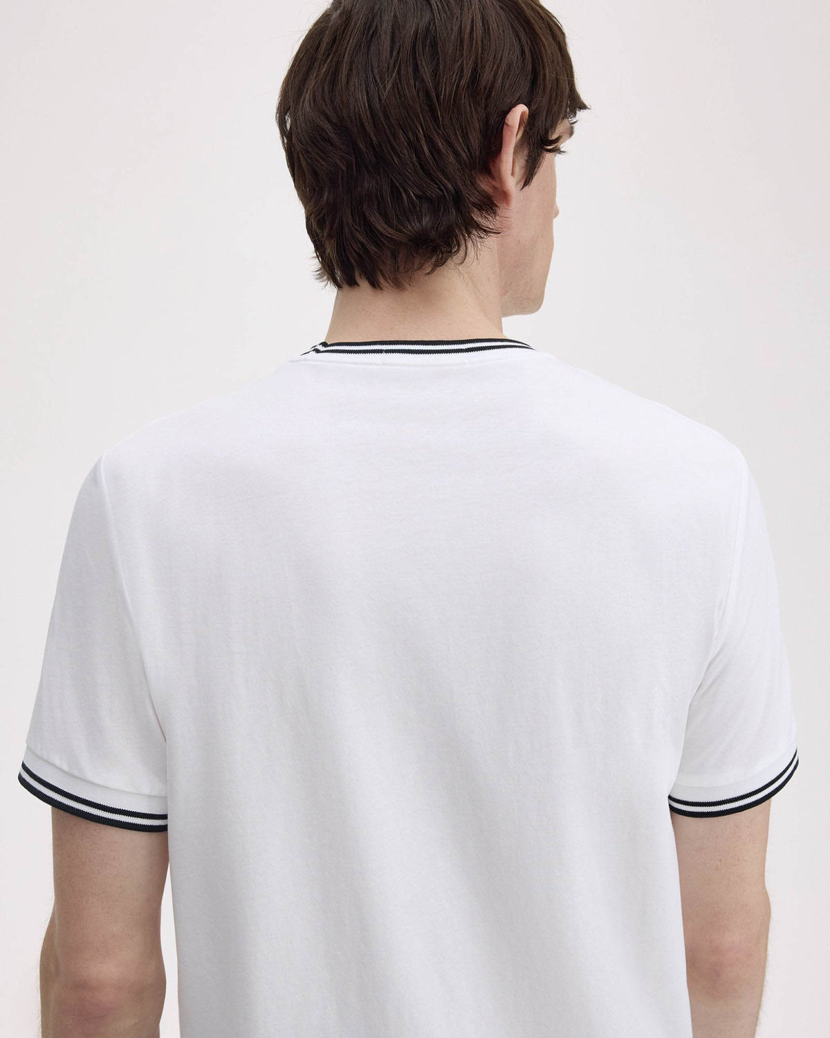Fred Perry Mens Twin Tipped T-Shirt - White 100 back detail