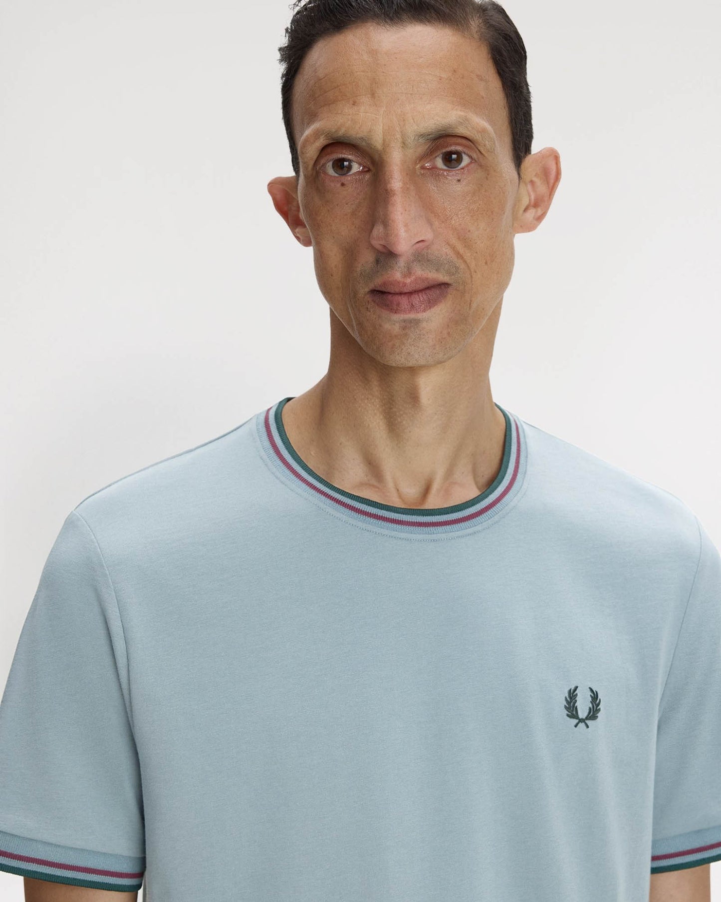 Fred Perry Mens Twin Tipped T-Shirt - Stockport Blue/Oxblood/Grassroots 98A