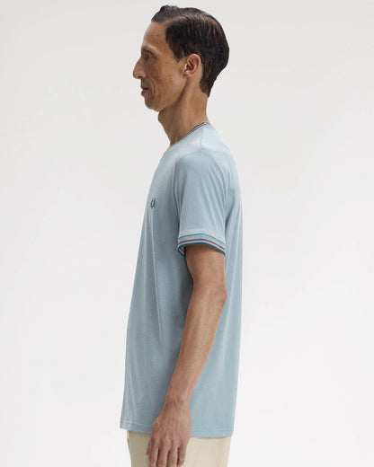 Fred Perry Mens Twin Tipped T-Shirt - Stockport Blue/Oxblood/Grassroots 98A