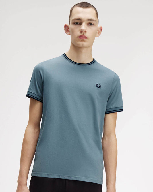 Fred Perry Mens Twin Tipped T-Shirt - Stockport Blue/Navy/Navy Z56