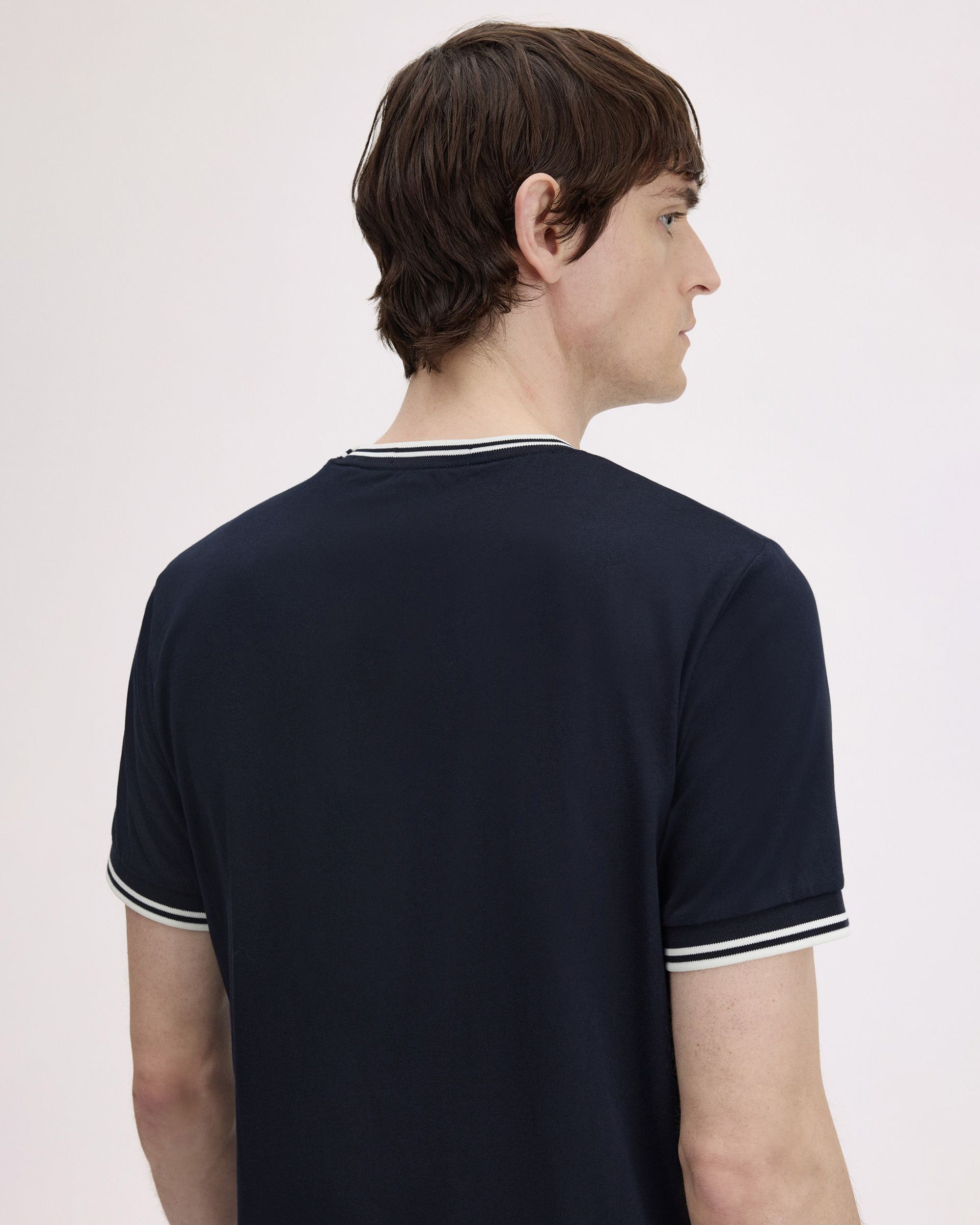 Fred Perry Mens Twin Tipped T-Shirt - Navy/Ice/Ice 795 | CHO | Designer Mens Short Sleeve T-Shirts & Tops