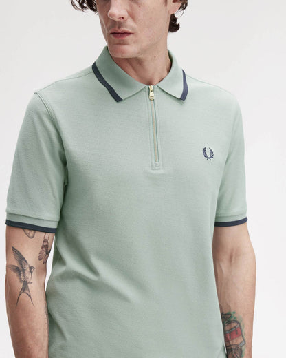 Fred Perry Mens Crepe Pique Polo Shirt - Bay Leaf Z16