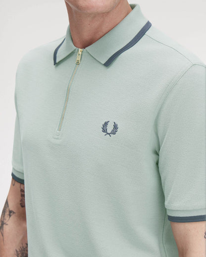 Fred Perry Mens Crepe Pique Polo Shirt - Bay Leaf Z16